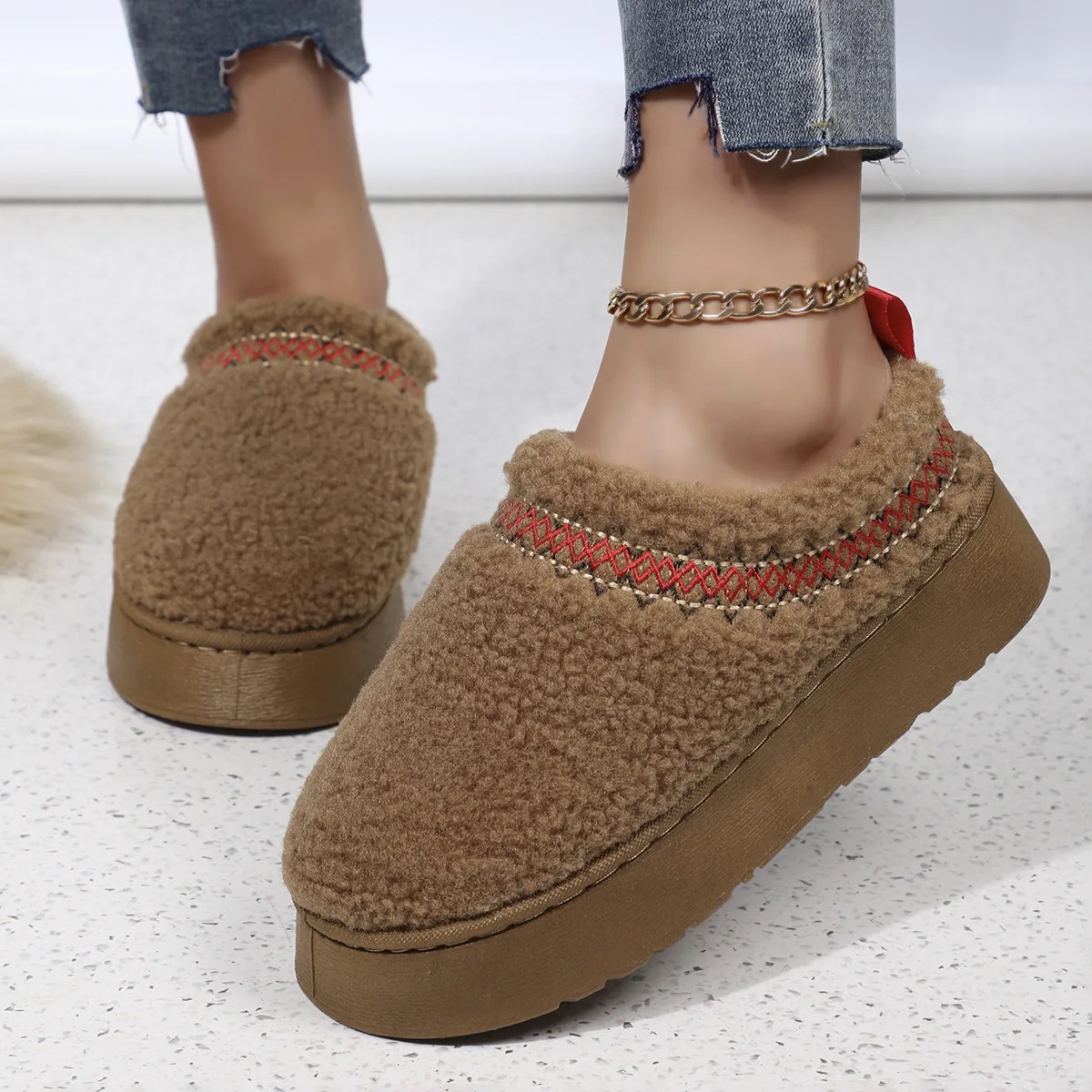 Chanclas de casa antideslizantes para bebé – Forro de felpa suave - imagen 3