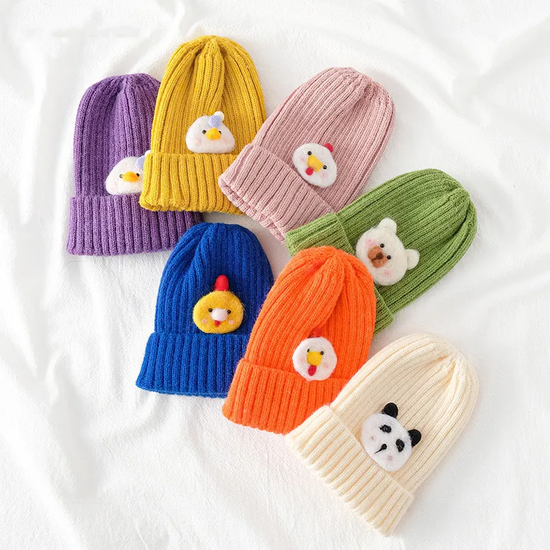 Gorro infantil de punto con dibujos animados - Kawaii color solido - imagen 4