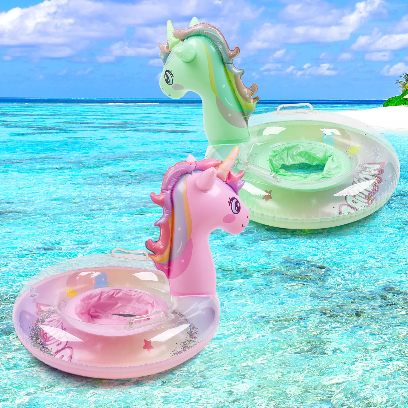 Flotador de piscina unicornio para niños – anillo inflable - imagen 5