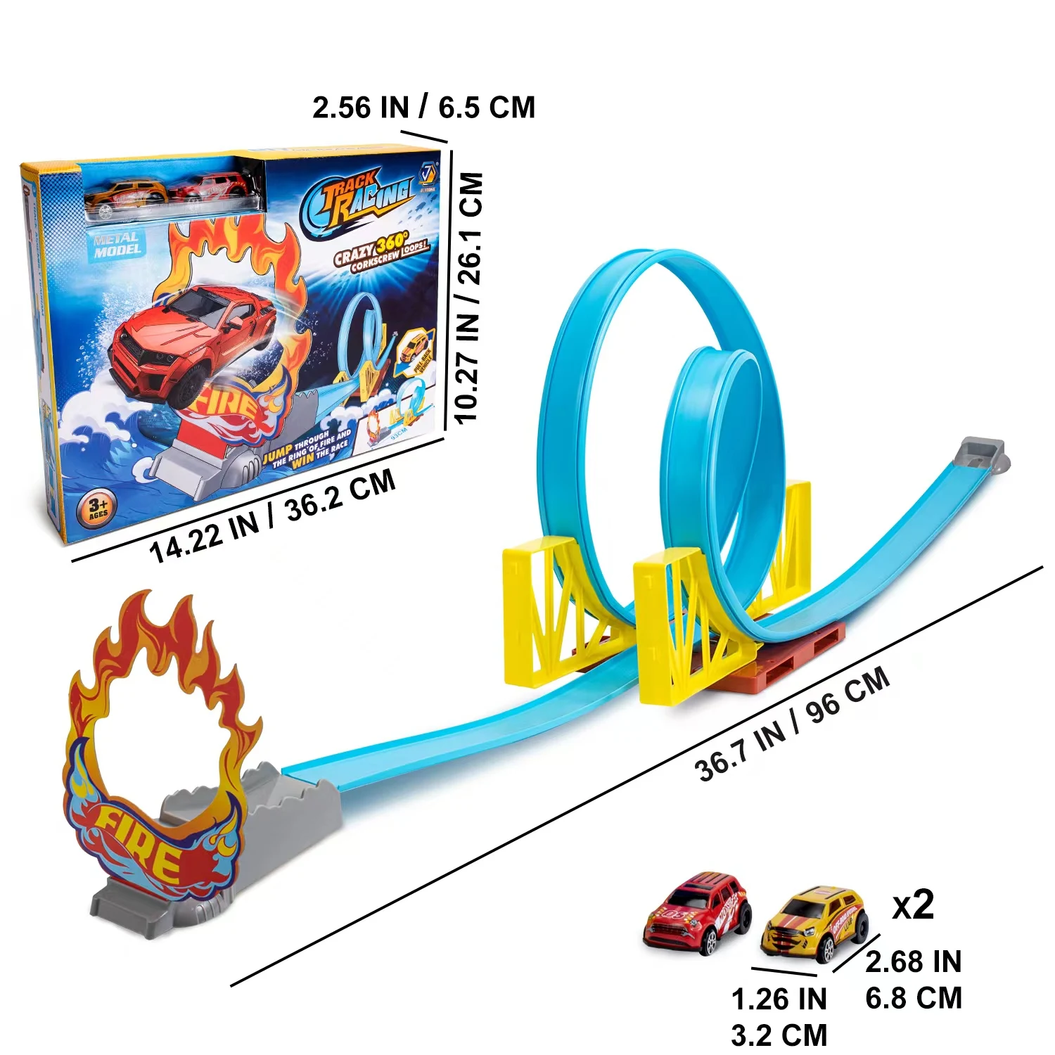 Pista de carreras acrobática montaje DIY con coches para niños - imagen 3