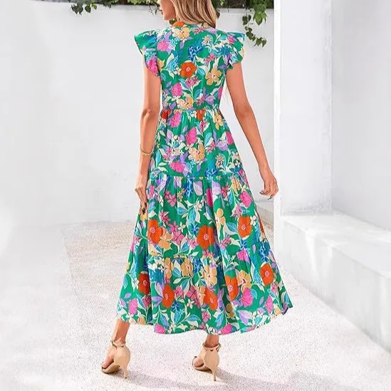 Falda estampada playera de verano para mujer, ideal en vacaciones