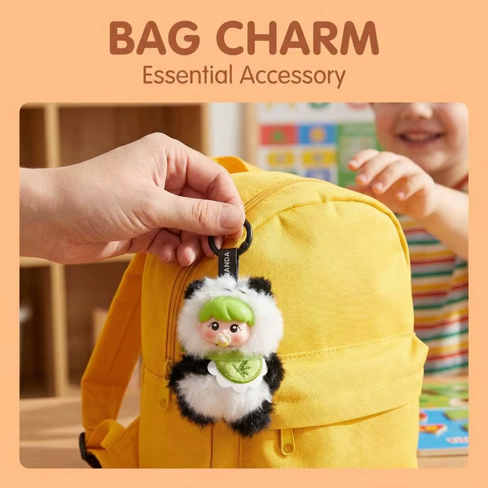 Llavero de peluche animales esponjosos para bolso – Bosque infantil - imagen 3