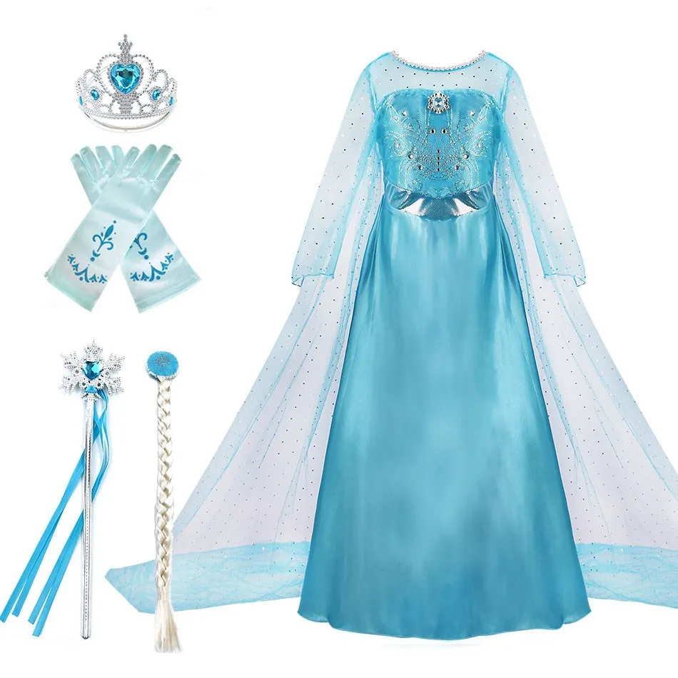 Disfraz Elsa Frozen para niña – Vestido princess Disney fiestas
