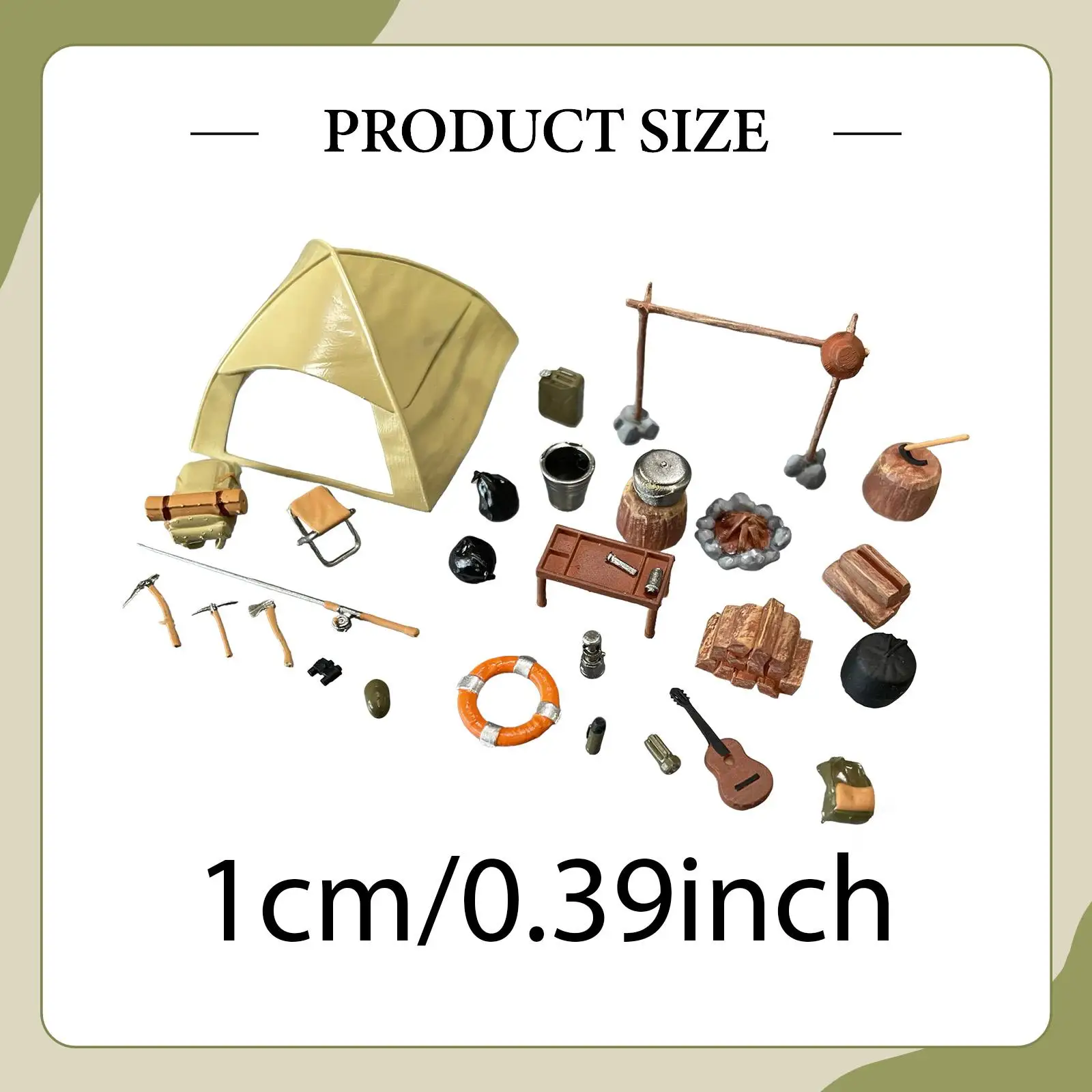 Figuras de resina para peceras con tienda de camping en mini - imagen 5