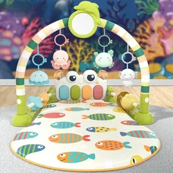 Alfombra de juegos con piano y estante musical para gatear