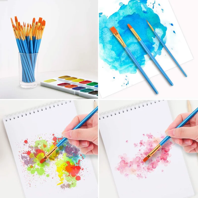 Set de pinceles infantiles nailon para acuarela y óleo artístico - imagen 5