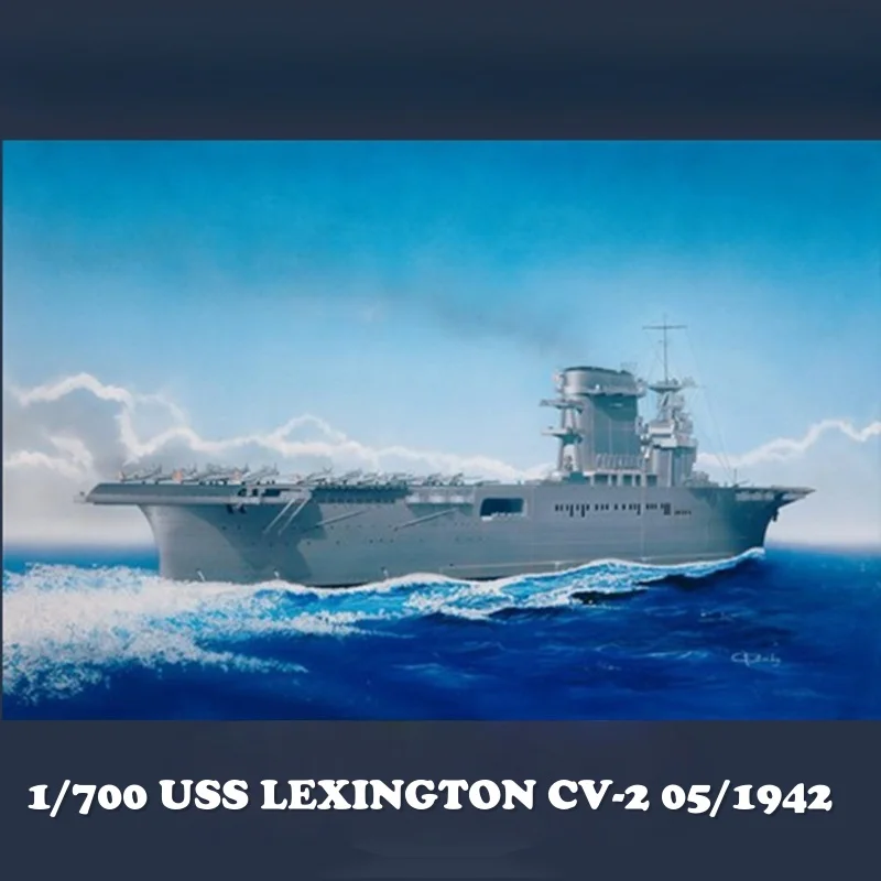 Vista lateral del USS Lexington CV-2 en escala 1/700