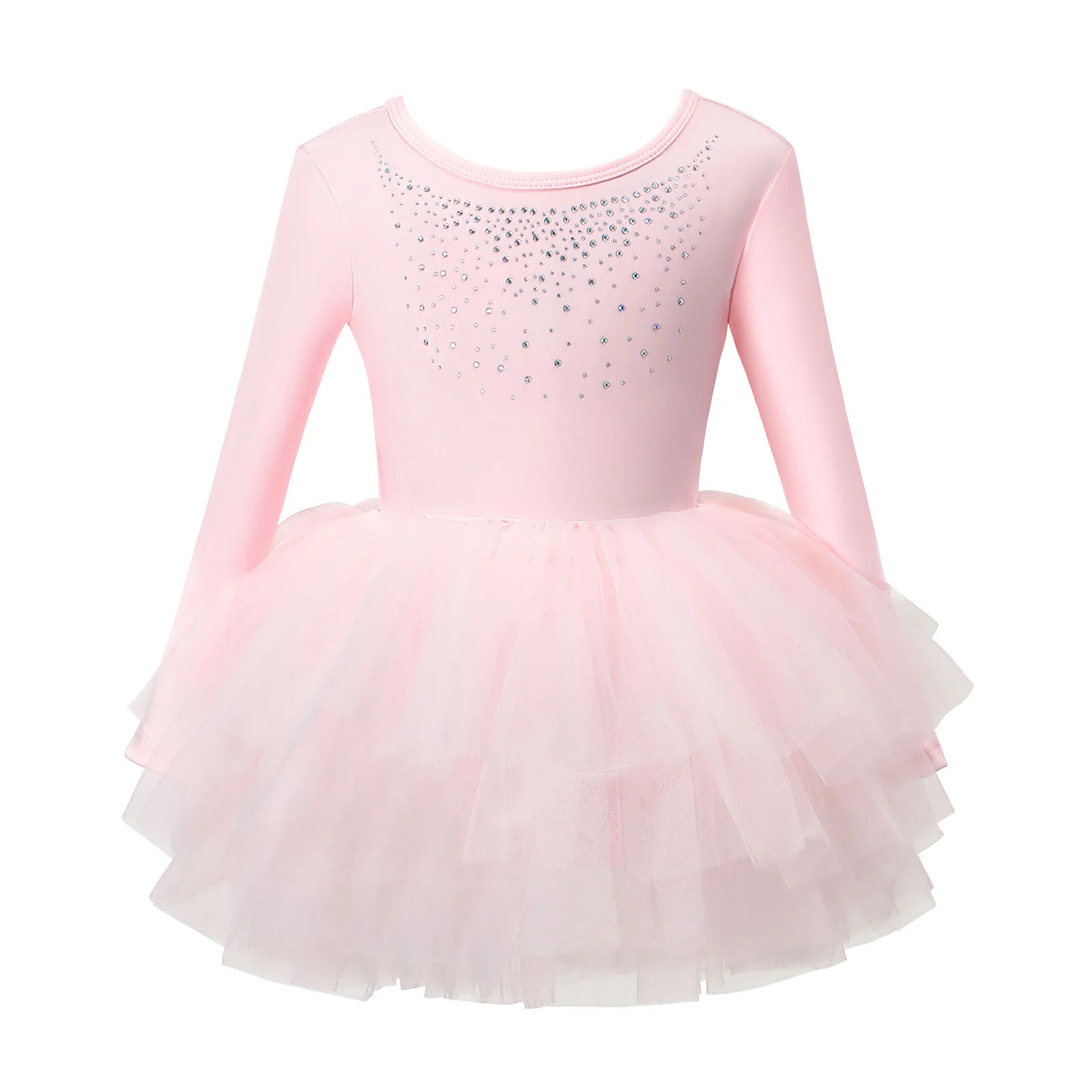 Vestido de ballet con tutú de tul y pedrería para niñas - imagen 2