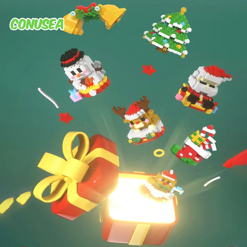 Microbloques de construcción de renos de Navidad para niños - imagen 3