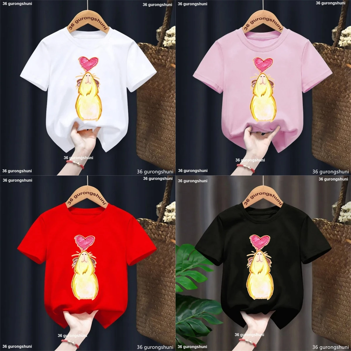 I Love Guinea Pig camiseta infantil de manga corta con cobaya - imagen 4