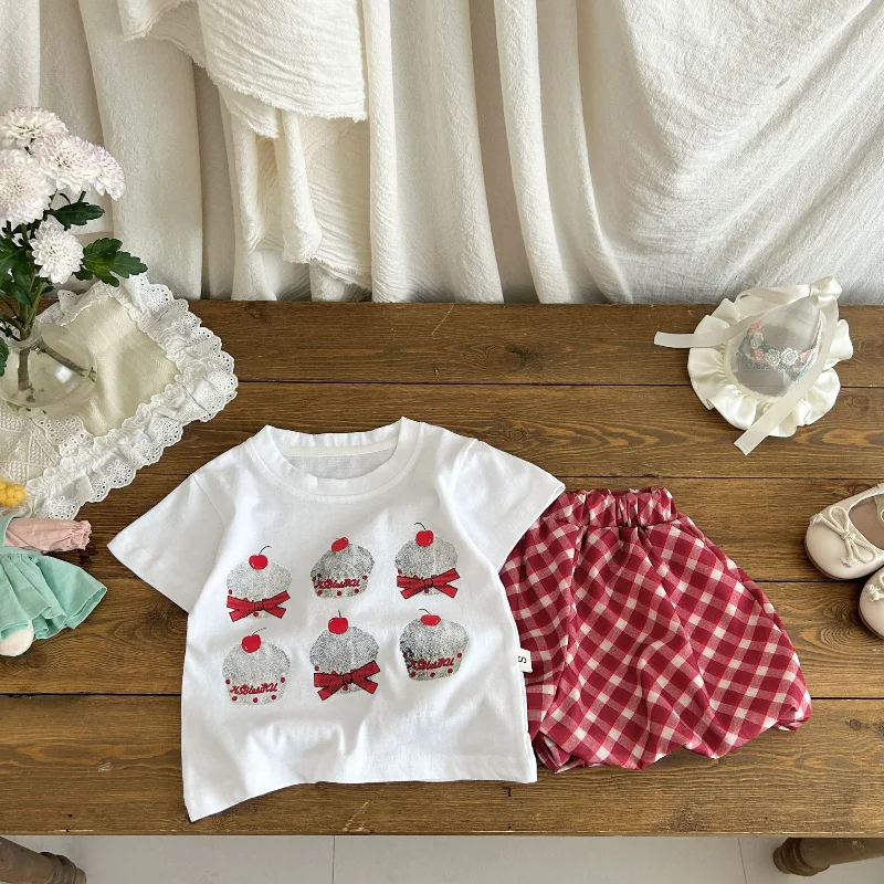 Conjunto de verano bebé niña: camiseta manga corta y pantalón corto - imagen 5