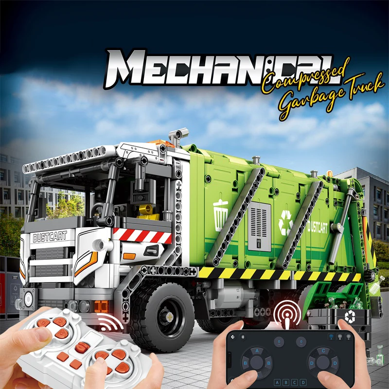 Camión de basura teledirigido infantil – Construcción compacta técnica