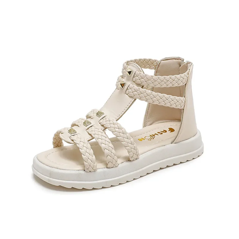 Sandalias romanas abiertas trenzadas para niñas – Verano cómodo - imagen 5
