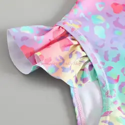 Bañador bebé de manga larga con estampado de escamas y volantes