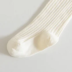 Calcetines altos de lazo estilo princesa para niñas, color caramelo