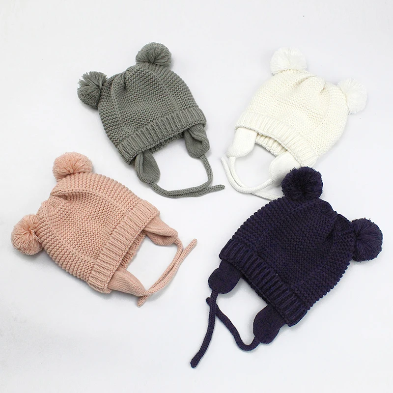 Gorro bebé lana con orejas y guantes suave abrigo invierno - imagen 5