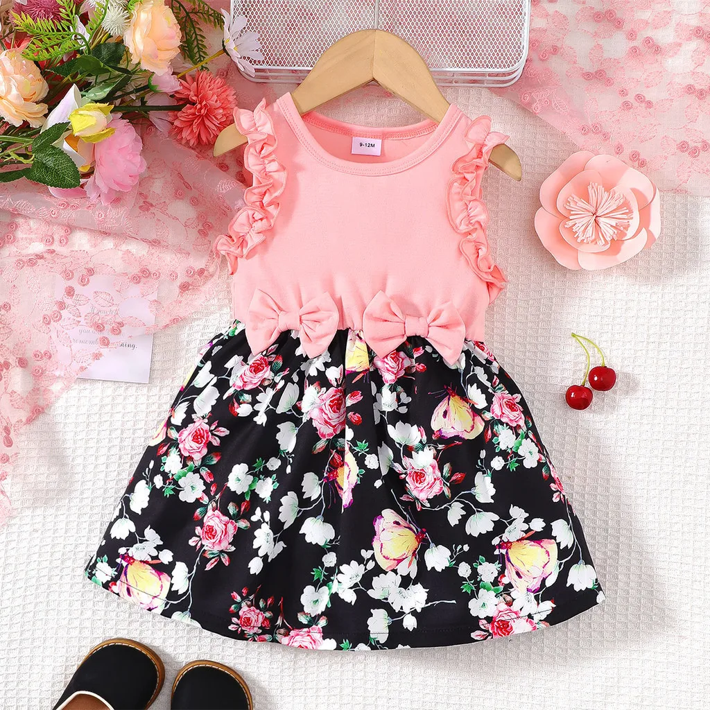 Vestido de fiesta niña princesa lazo doble verano - imagen 4