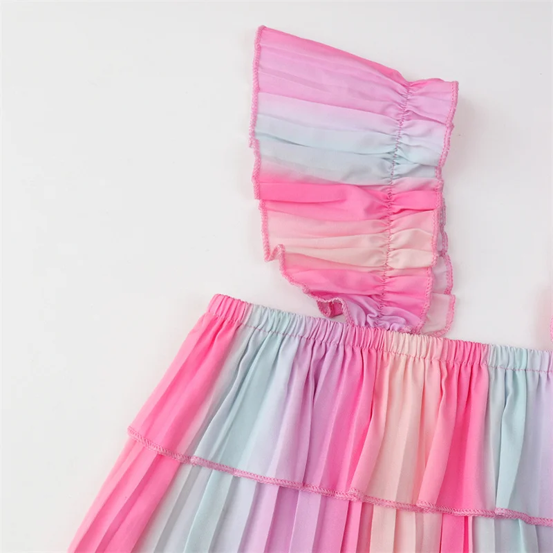 Conjunto verano para niña arcoíris con top de tirantes y pantalón - imagen 3