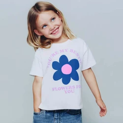 Camiseta de niño algodón con dibujos animados y cuello redondo