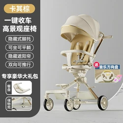 Andador plegable para bebé con asiento reclinable y ruedas antivuelco