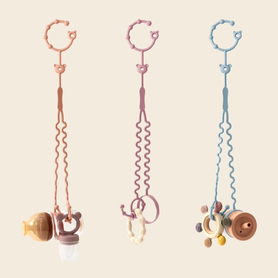 Cadena de chupete de silicona infantil con clips