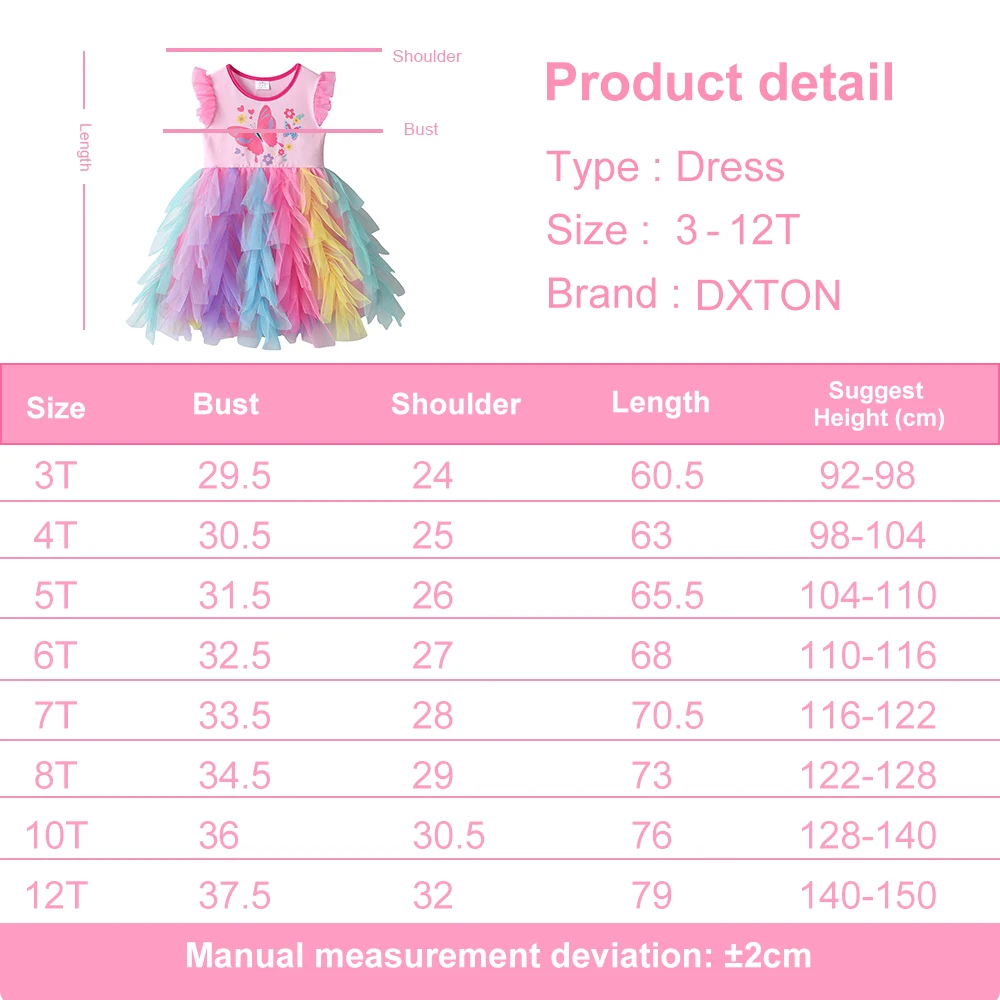 DXTON vestido de verano infantil con manga de volantes floral - imagen 5