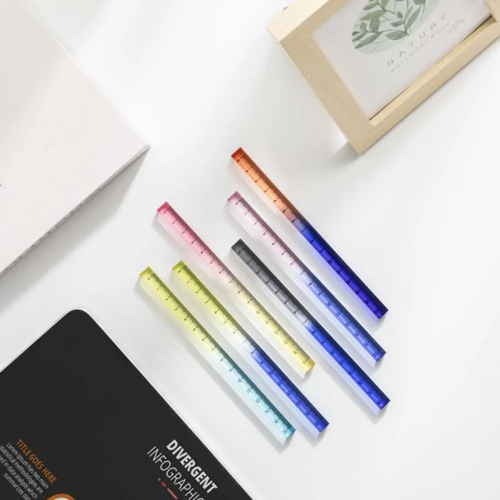 Regla transparente graduada con gradiente acrílica para dibujo - imagen 5