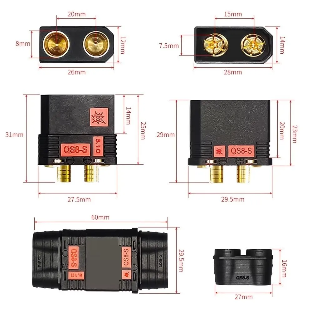Conector de batería para coche teledirigido anti chispas, negro - imagen 5