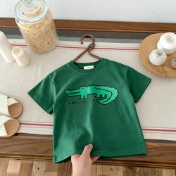Camiseta de verano infantil manga corta cuello redondo con estampado