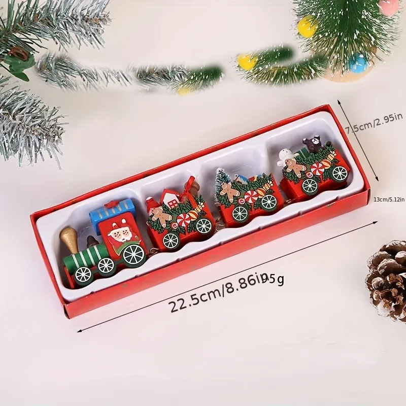Detalle de los vagones decorativos del tren navideño
