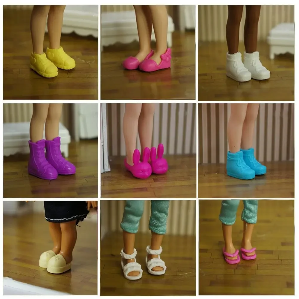 Zapatos de muñeca de tacón alto de plástico coloridos - imagen 3