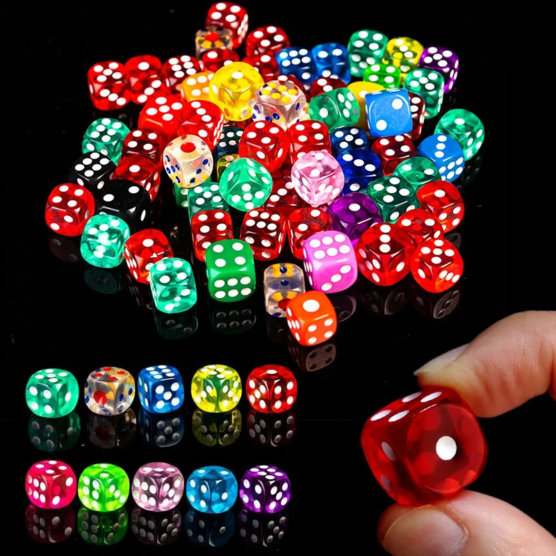 Dados transparentes redondeados para juegos y fiestas infantiles