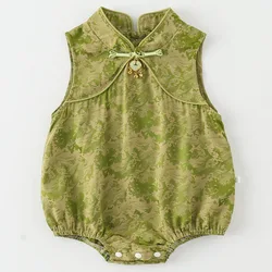 Body de verano para niña con estampado cheongsam sin mangas