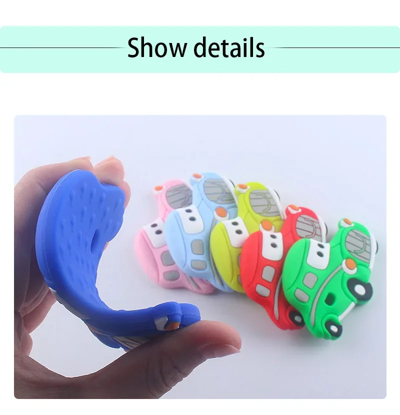 Mordedor de silicona sin BPA con forma de coche para bebés - imagen 4