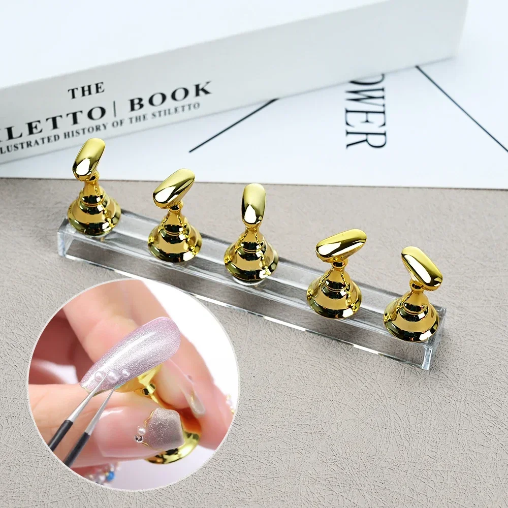 Expositor de uñas postizas magnético con estantes, soporte y base - imagen 2