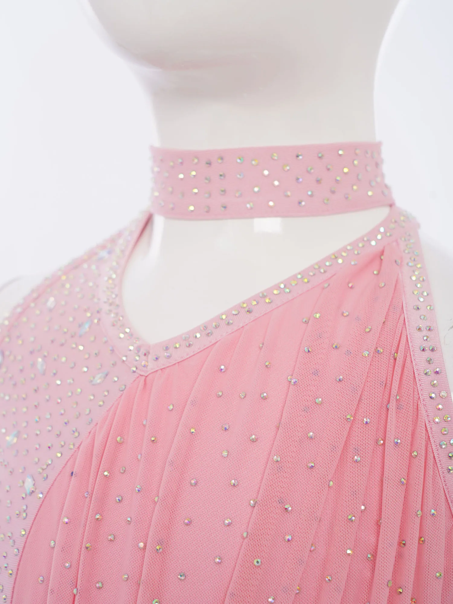 Traje de ballet para niña con top corto de pedrería - imagen 4