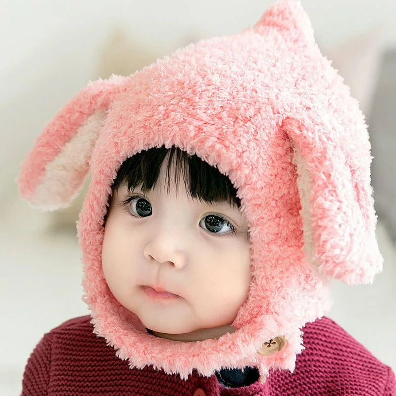 Gorro de felpa con orejeras para bebé – Cálido y protegido en invierno - imagen 2
