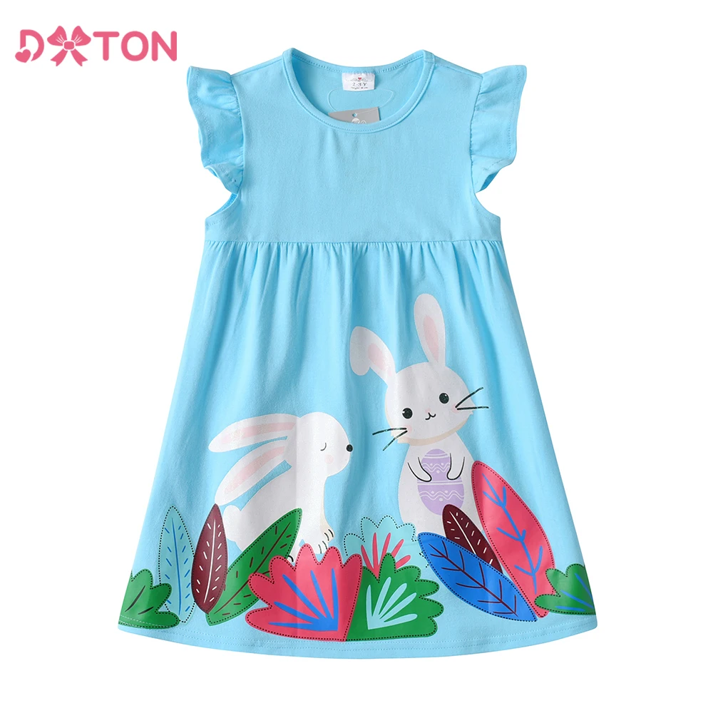 DXTON vestido de verano sin mangas de algodón floral conejito - imagen 4