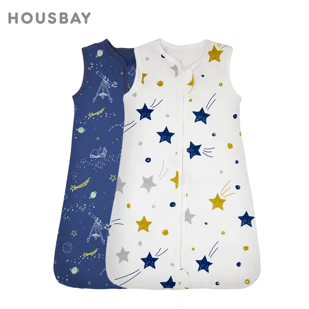 Saco de dormir verano bebé – Algodón 100% con estrellas 3-18 meses