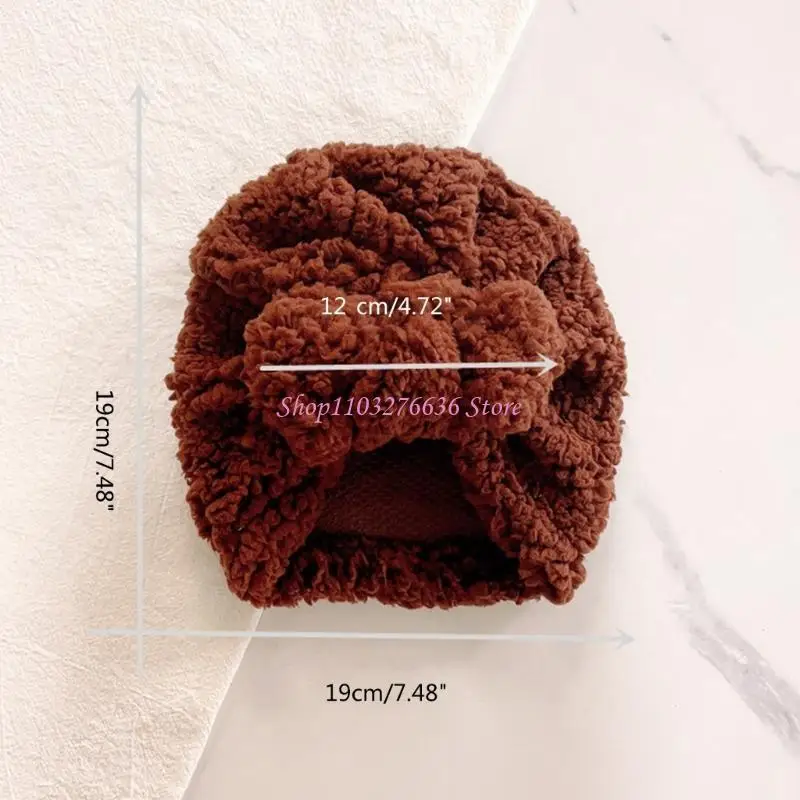 Gorro turbante en lana de cordero con nudo moderno para invierno - imagen 5