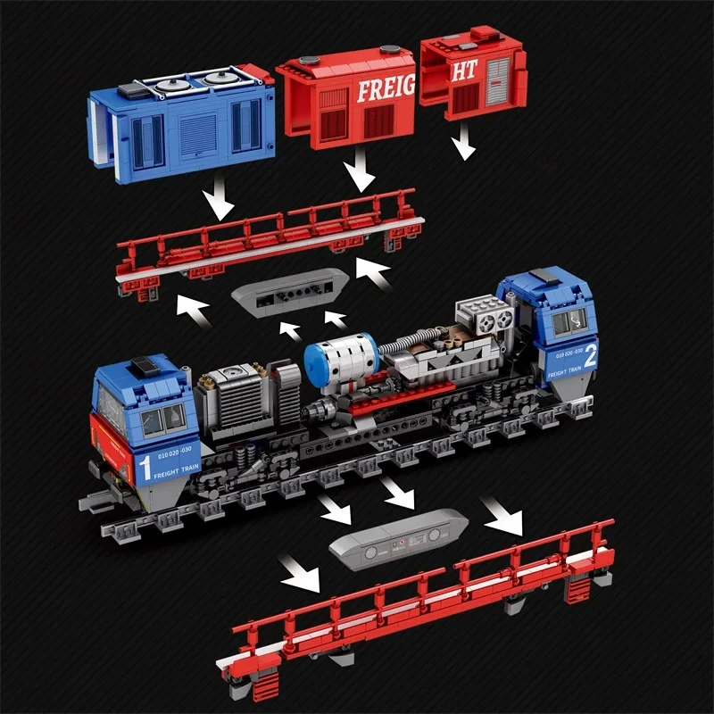Set bloques construcción tren pasajeros niños - imagen 5