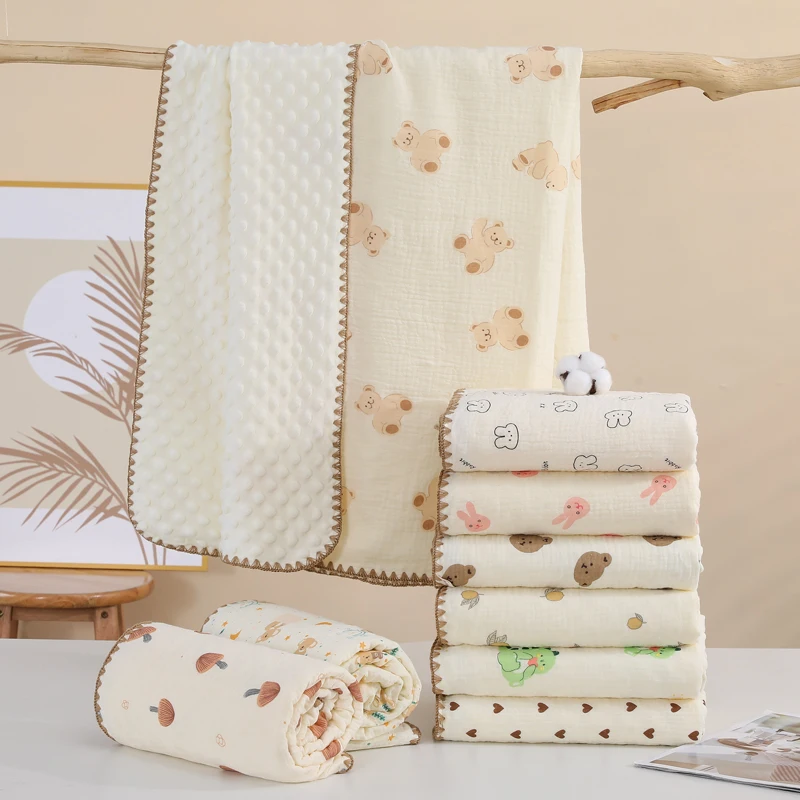 Manta muselina de algodón para bebé suave con estampado - imagen 5