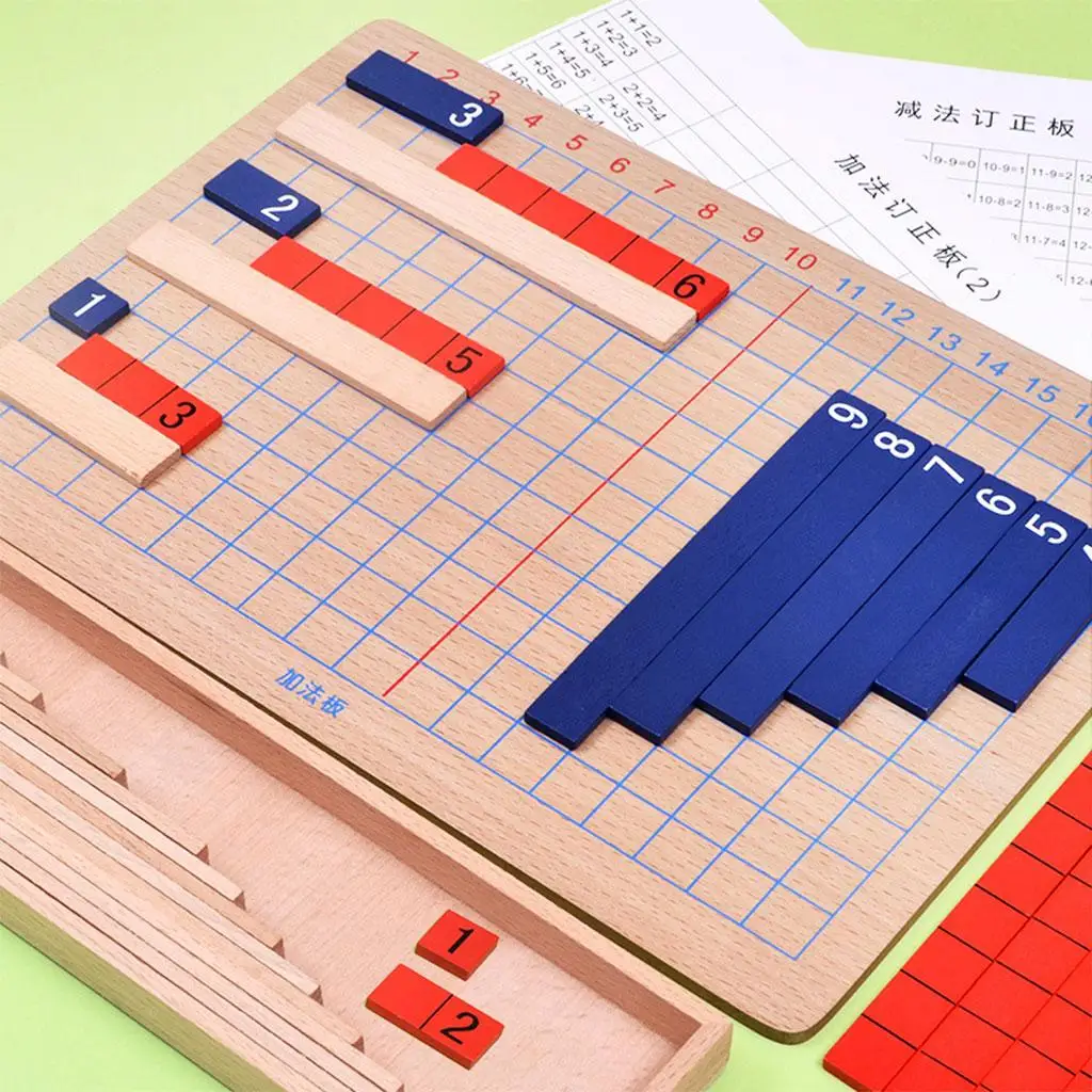 Juego Montessori de matemáticas en madera con rompecabezas - imagen 3