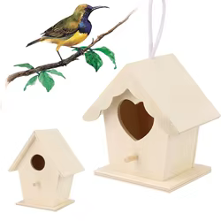Jaula de madera mini para pájaros exterior – Colgante jardín