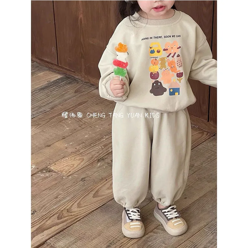 Conjunto de chándal niña de primavera con sudadera estampada - imagen 5