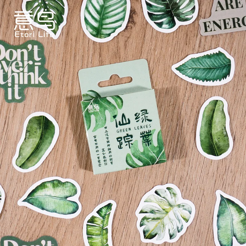 Pegatinas de hojas verdes autoadhesivas para álbumes y recortes - imagen 5