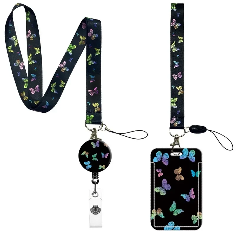 Porta credencial retractil mariposa - Carrete para insignias - imagen 4
