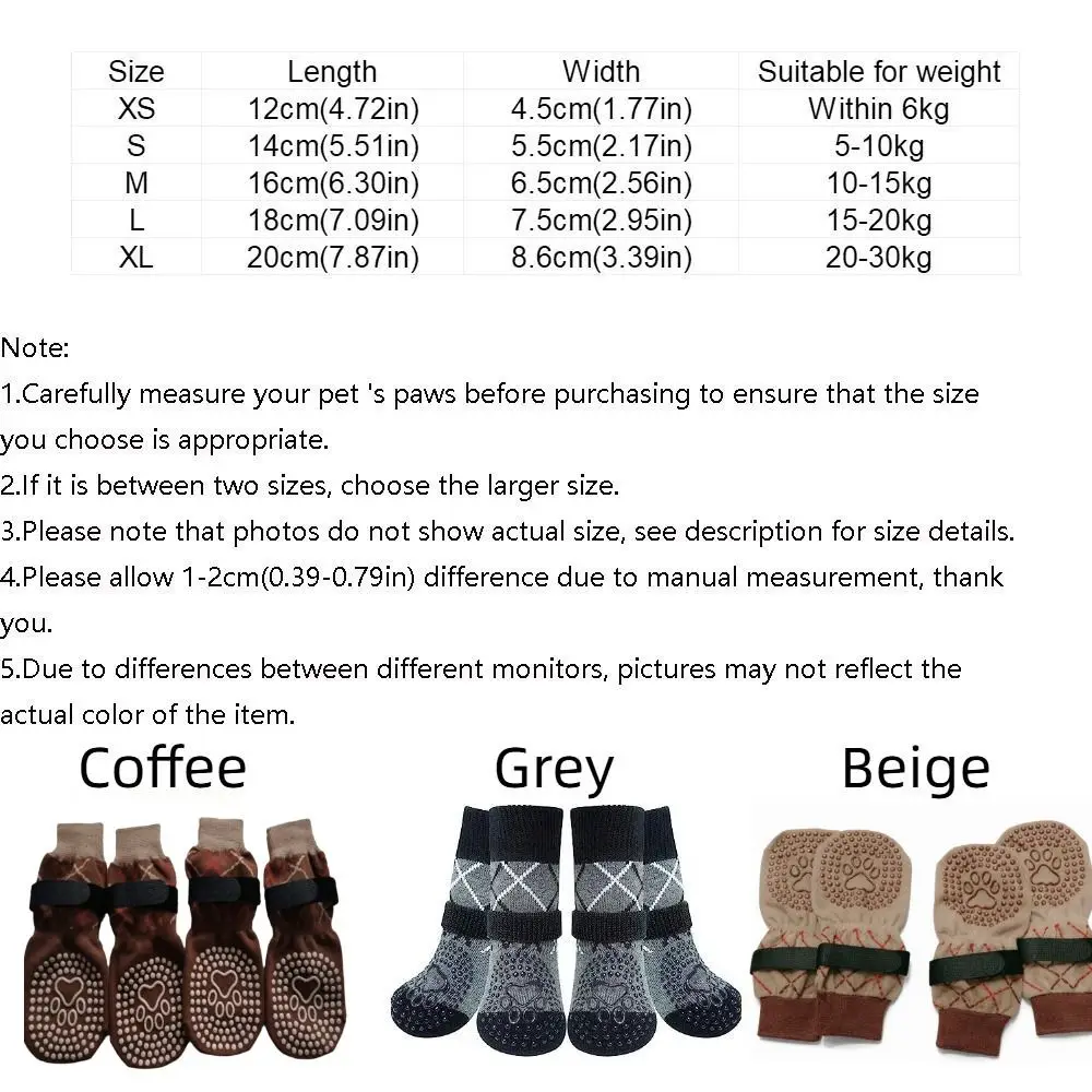 Calcetines antideslizantes gruesos para perro, cálidos y ajustables - imagen 4