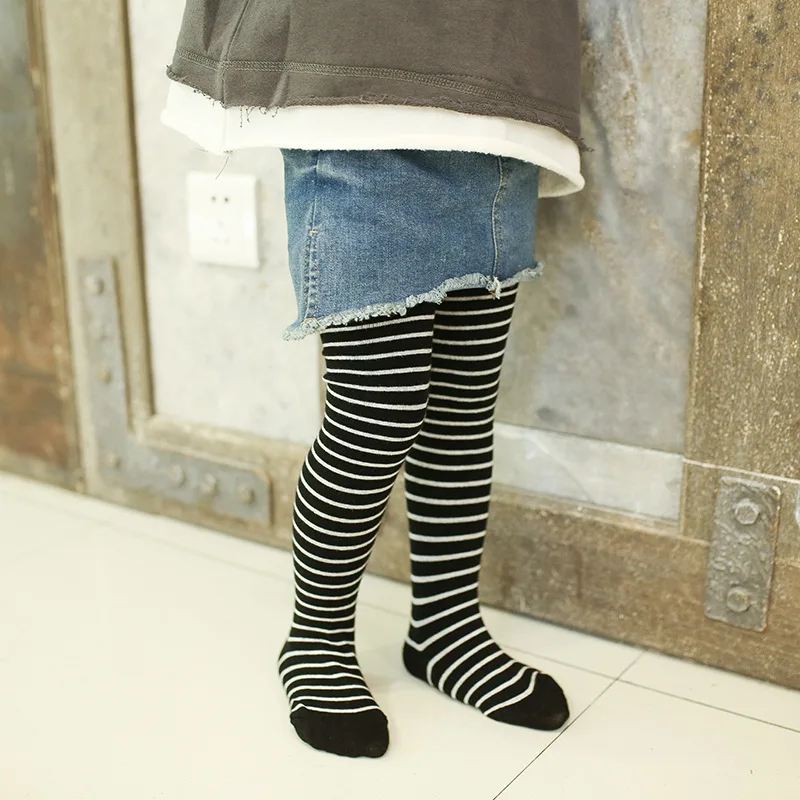 Pantimedias a rayas elásticas para niñas – medias cálidas - imagen 5