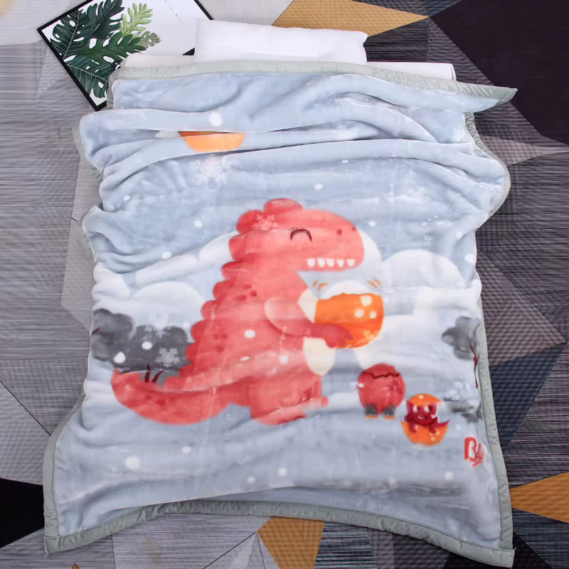Manta bebé felpa suave doble capa – Cálida siesta invernal con estampados - imagen 3